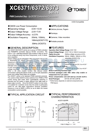 XC6371A500DL datasheet - PWM Controlled Step-Up DC/DC Controllers/Converters