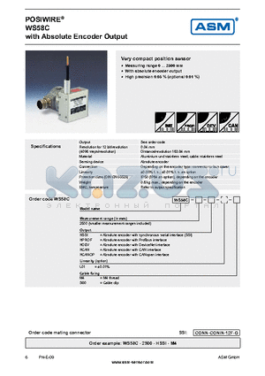 WS58C-2500-HCANOP-L01-M4 datasheet - Absolute Encoder Output