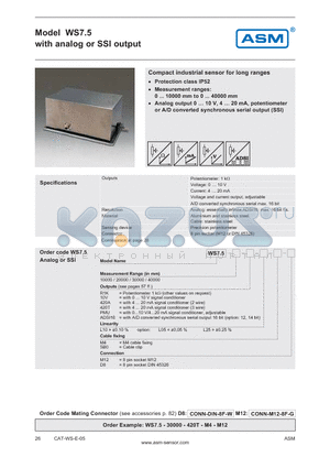 WS7.5-10000-420A-L10 datasheet - analog or SSI output