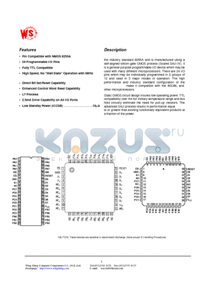 WS82C55AC datasheet - CMOS Programmable peripheral Interface