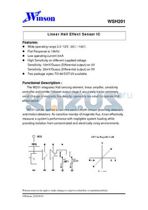 WSH201 datasheet - Linear Hall Effect Sensor IC