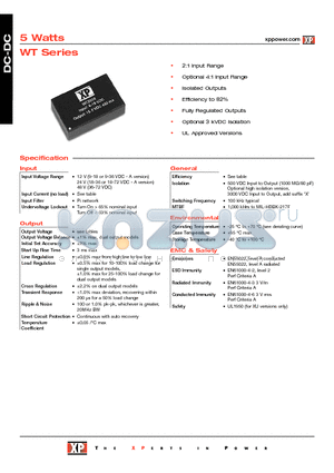 WT404 datasheet - DC-DC Power Supplies