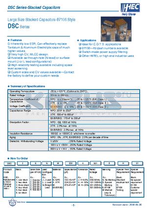 DSC15NM125M0508H datasheet - Large Size Stacked Capacitors-87106 Style