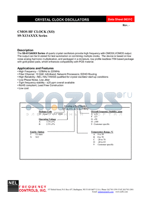 S9-A13ANC9-FREQ datasheet - CMOS HF CLOCK (XO)