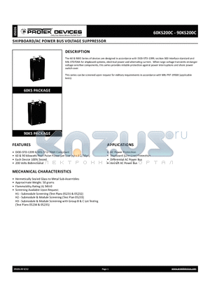 60KS200C_12 datasheet - SHIPBOARD/AC POWER BUS VOLTAGE SUPPRESSOR