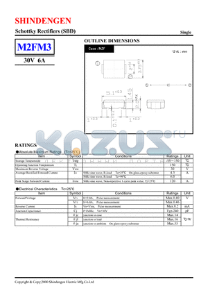 M2FM3 datasheet - SCHOTTKY RECTIFIERS (SBD)