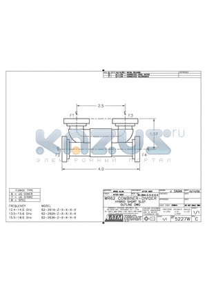 62-263A-Z-X-X-X-X datasheet - WR62 COMBINER-DIVIDER HYBRID SHORT SLOT OUTLINE DWG