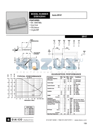 DSW42044 datasheet - GaAs SP4T