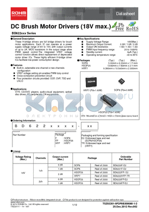 6220 datasheet - DC Brush Motor Drivers (18V max.)