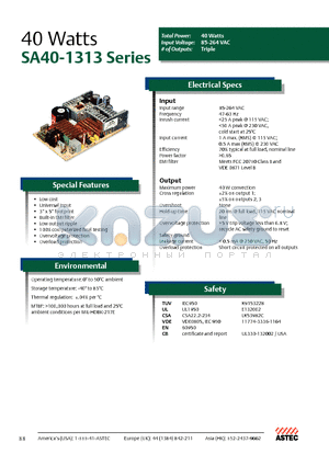 SA40-1313 datasheet - 40 Watts