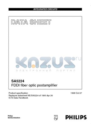 SA5224 datasheet - FDDI fiber optic postamplifier