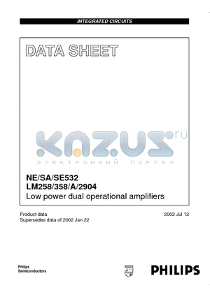 SA532D datasheet - Low power dual operational amplifi