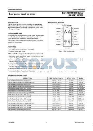 SA534D datasheet - Low power quad op amps