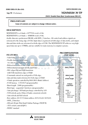 M2V56D30TP-75 datasheet - 256M Double Data Rate Synchronous DRAM