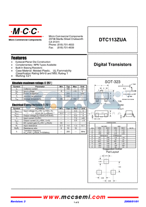 DTC113ZUA-TP datasheet - Digital Transistors