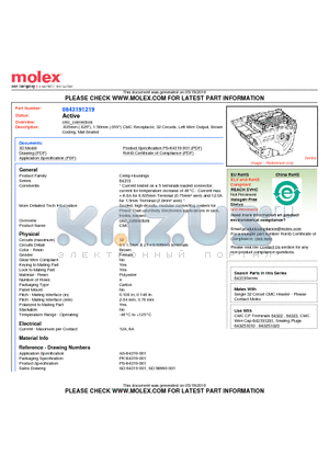 643191219 datasheet - .635mm (.025