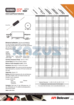 2474R-51L datasheet - Axial Lead Power Inductors