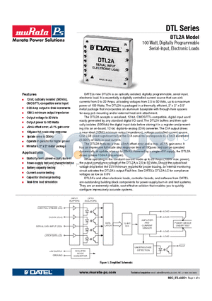 DTL2A datasheet - 100 Watt, Digitally Programmable Serial-Input, Electronic Loads