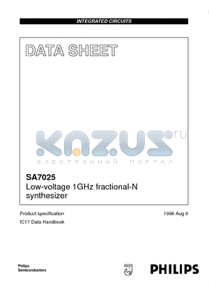 SA7025 datasheet - Low-voltage 1GHz fractional-N synthesizer