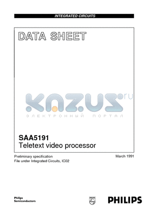 SAA5191 datasheet - Teletext video processor