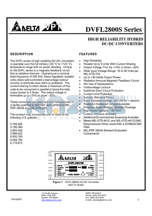 DVFL2815SUL/K-XXX datasheet - HIGH RELIABILITY HYBRID DC-DC CONVERTERS