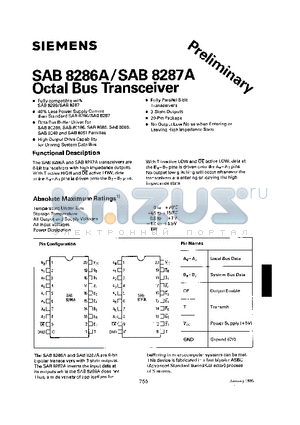 SAB8286 datasheet - OCTAL BUS TRANSCEIVER