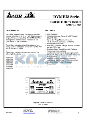 DVME28UL/K-XXX datasheet - HIGH RELIABILITY HYBRID EMI FILTERS