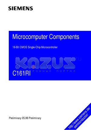SAF-C161RI datasheet - 16-Bit CMOS Single-Chip Microcontroller