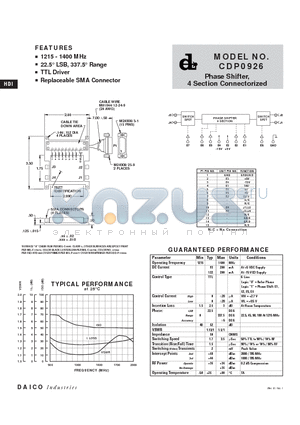 CDP0926 datasheet - PHASE SHIFTER, 4 SECTION