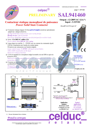 SAL941460 datasheet - Power Solid State Contactor