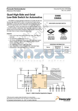 33888A datasheet - Quad High-Side and Octal Low-Side Switch for Automotive