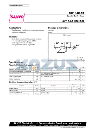 SB10-04A3 datasheet - 40V, 1.0A Rectifier