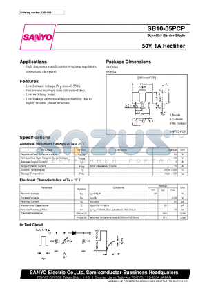 SB10-05PCP datasheet - 50V, 1A Rectifier