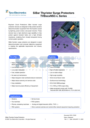 TVB220NSC-L datasheet - SiBar Thyristor Surge Protectors