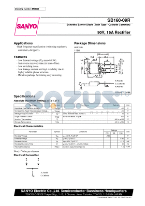 SB160-09R datasheet - 90V, 16A Rectifier