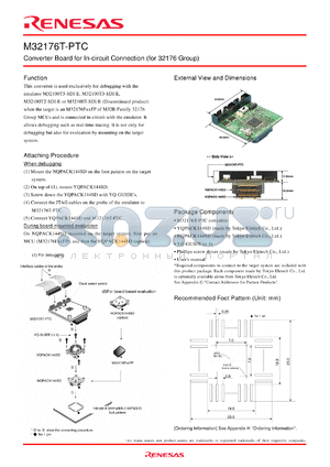 M32176T-PTC datasheet - Converter Board for In-circuit Connection (for 32176 Group)