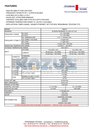 M3314 datasheet - HIGH RELIABILITY FOR LOW COST