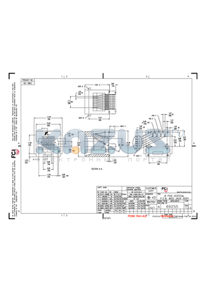 69255-X05YHLF datasheet - 8 POS VERTICAL P.C.B. MOD JACK ASSY