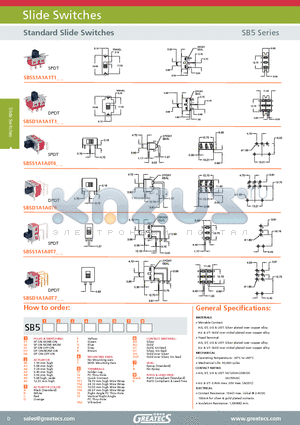 SB5S1A1A0T7AUEV datasheet - Standard Slide Switches