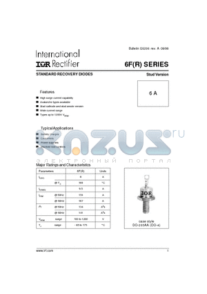 6FR120 datasheet - STANDARD RECOVERY DIODES