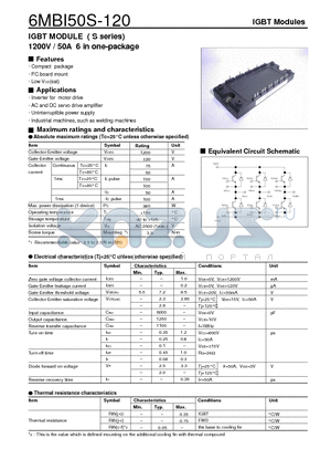 6MBI50S-120 datasheet - IGBT(1200V/50A)