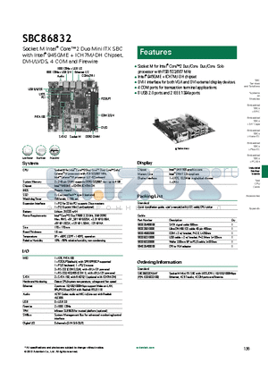 SBC86832DGGAF datasheet - 8 USB 2.0 ports and 2 IEEE 1394a ports