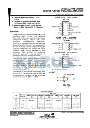 UA709AMJG datasheet - GENERAL-PURPOSE OPERATIONAL AMPLIFIERS