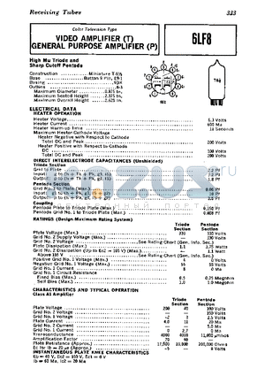 6LF8 datasheet - VIDEO AMPLIFIER, GENERAL PURPOSE AMPLIFIER