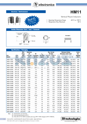 HM11-31001 datasheet - Vertical Mount Inductors