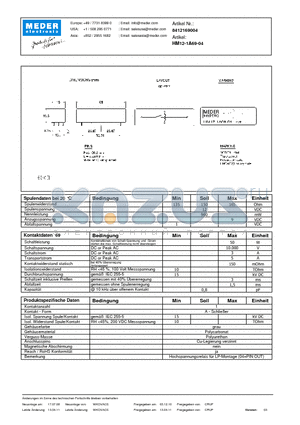 HM12-1A69-04_DE datasheet - (deutsch) HM Reed Relay