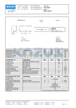 HM12-1A83-02_DE datasheet - (deutsch) HM Reed Relay