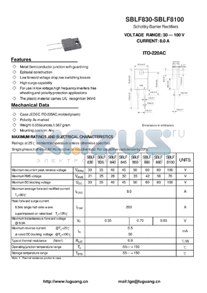 SBLF840 datasheet - Schottky Barrier Rectifiers