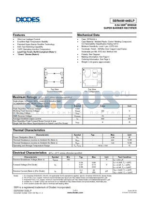 SBR05M100BLP datasheet - SUPER BARRIER RECTIFIER