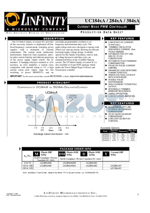 UC384XADM datasheet - CURRENT MODEPWM CONTROLER